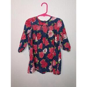 Le Top microcorduroy rose floral dress size 24mo